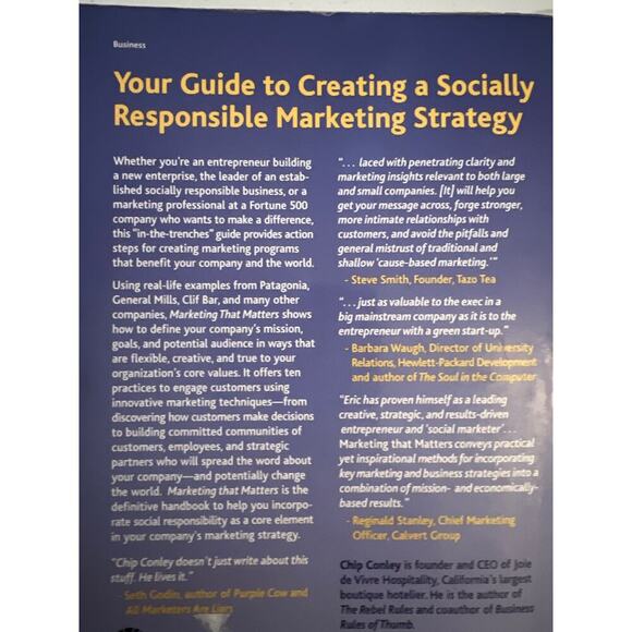 Marketing That Matters by Chip Conley & Eric Friedenwald-Fishmen - Picture 2 of 5